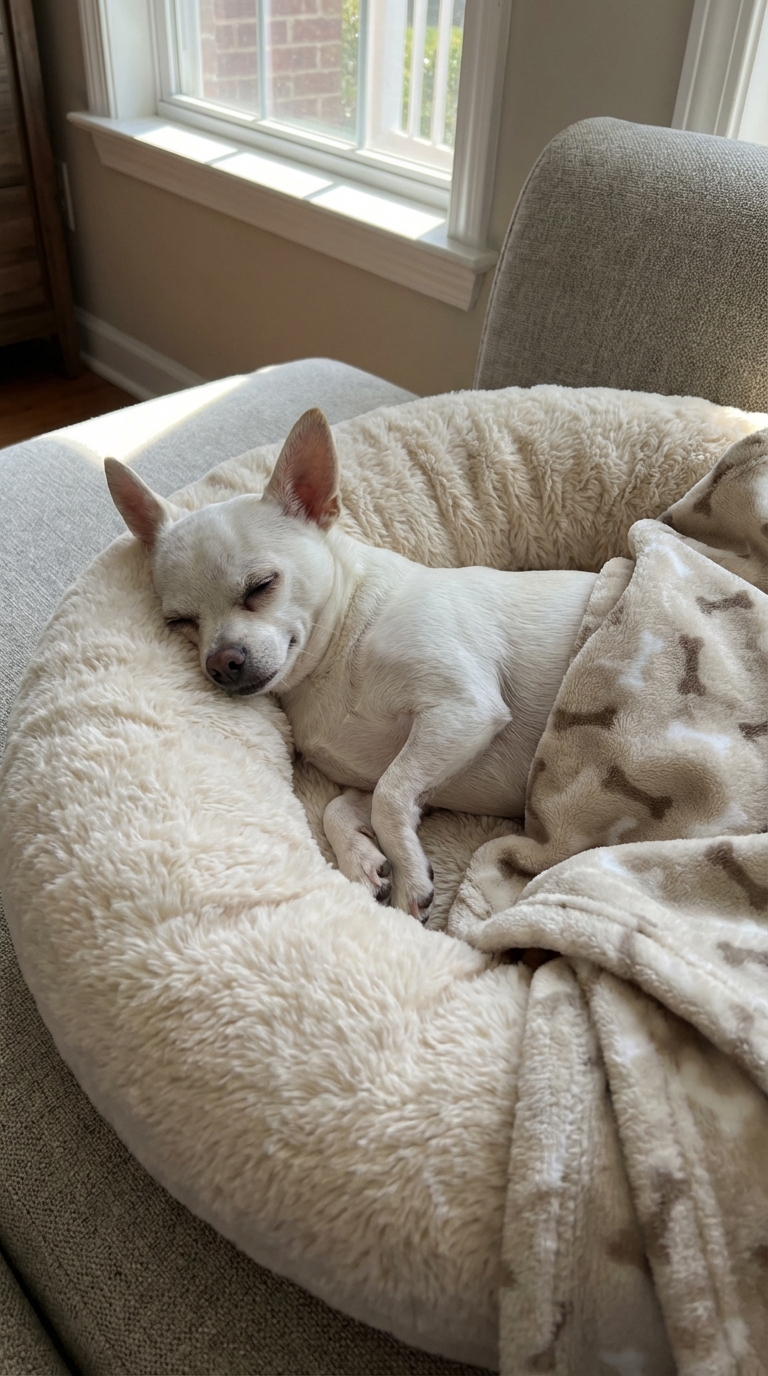 Chihuahua sleeping in dog bed fa0bf613aa 1
