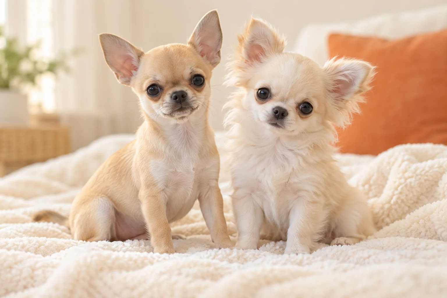 cuccioli chihuahua pelo corto lungo editoriale